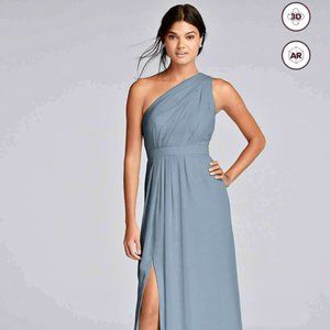 David's Bridal Chiffon One shoulder MYSTIC dress, size 8